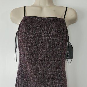 New Lunik Women's Black Lurex multi colored Sleeveless mini dress sz medium